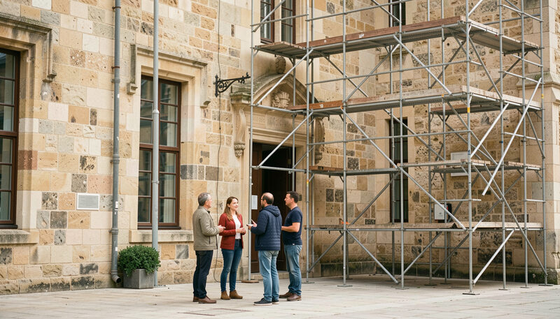 Photographie illustrant : les partenaires d'une petite compagnie de création, scene preparee pour le magazine Le Rideau de Bourgogne.